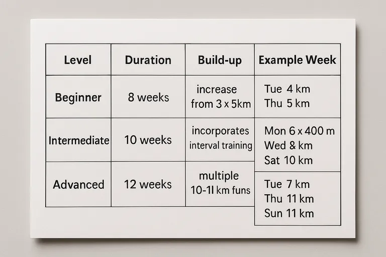 Voorbeeldschema's voor 10 KM